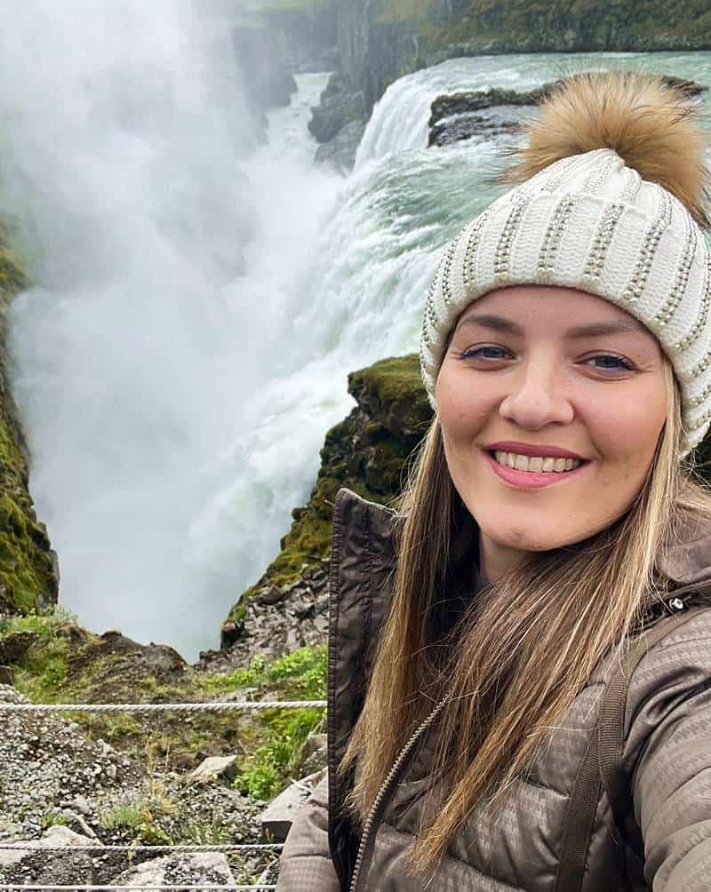 Gullfoss Waterfall - photo of me